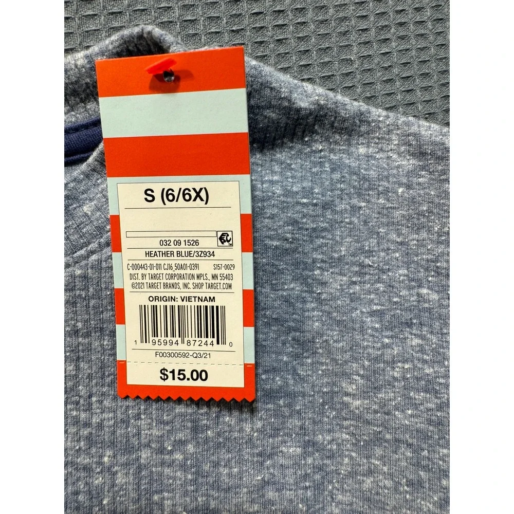 Cat & Jack Ribbed Knit Dress Girls Size S (6/6X) Heather Blue